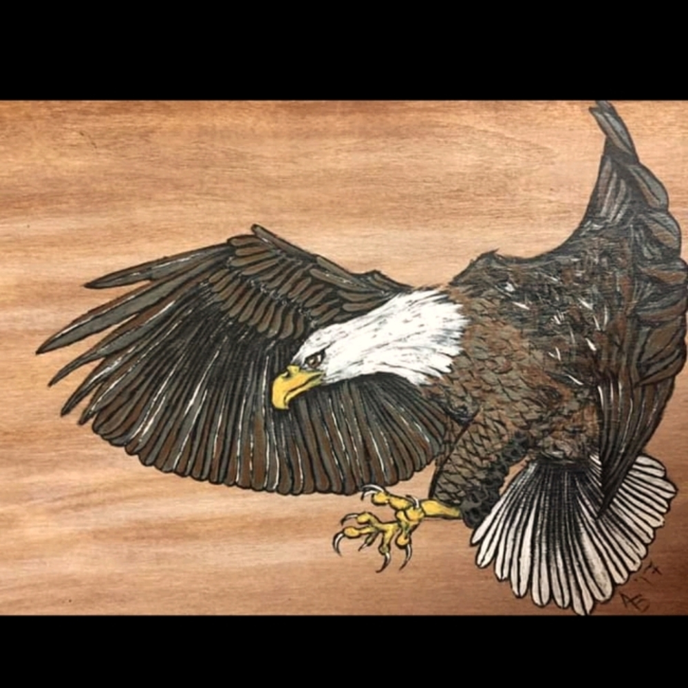 🇨🇦Hand Painted Eagle Trinket Box